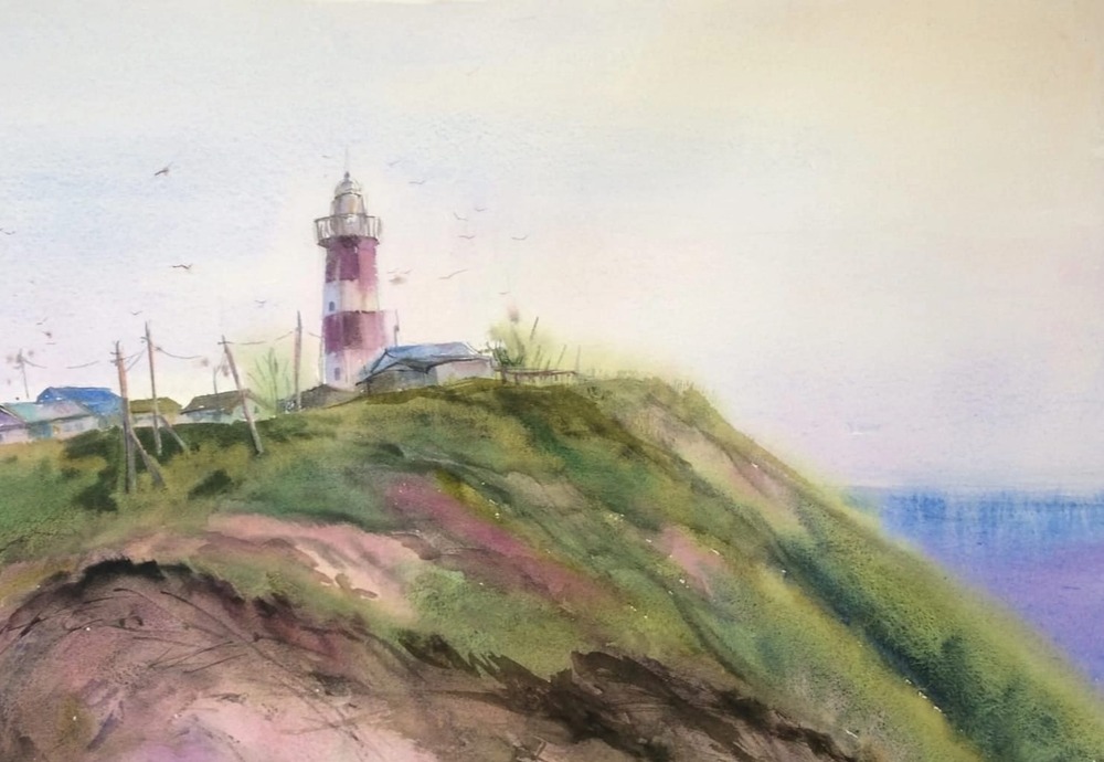 Художественные техники Гиви Манткавы. Акварель